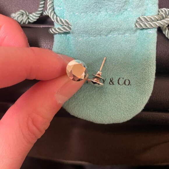 Tiffany & Co. Platinum Elsa Peretti 2ct Round Faceted Stud Earrings – Rare - Picture 6 of 11